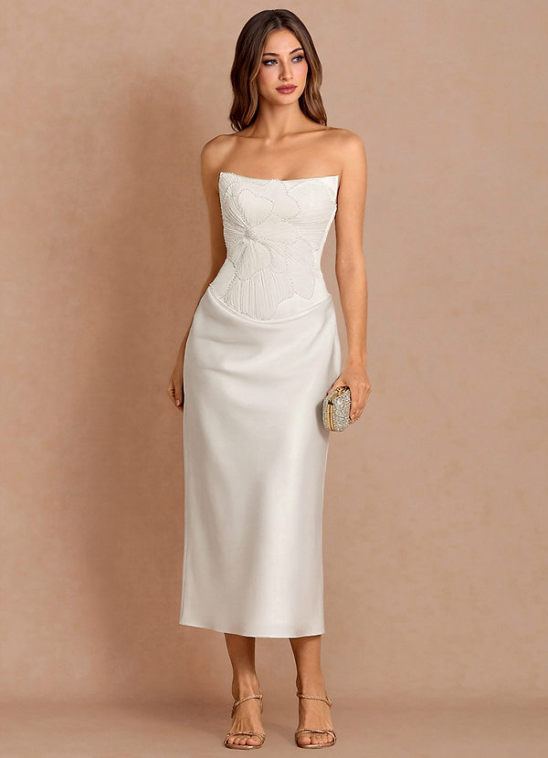 Xarisse White Midi Dress Ready to Ship | Azazie