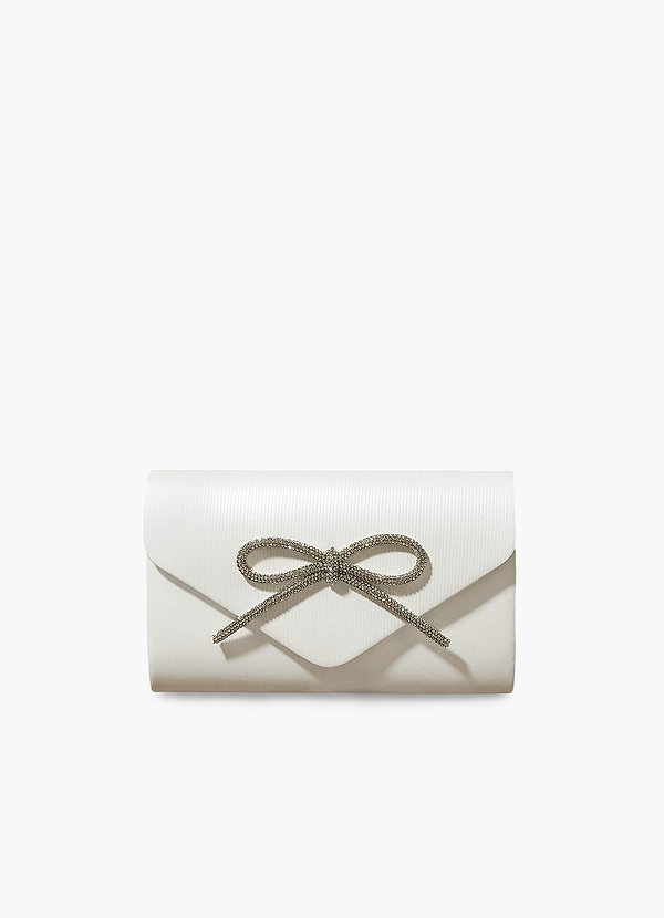 front Bow Decor Rhinestone Clutch Bag
