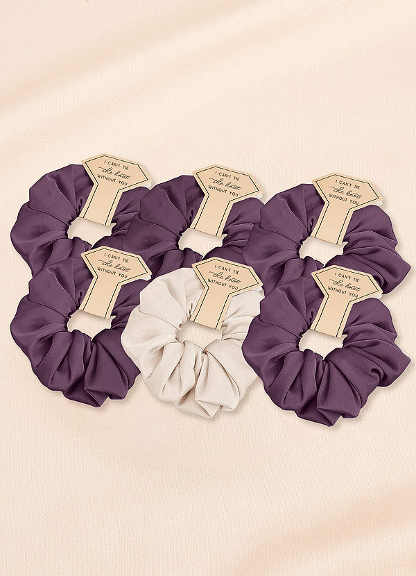 front Matching Color Mixed Color Bridesmaid Stretch Satin Over Size Scrunchie Set