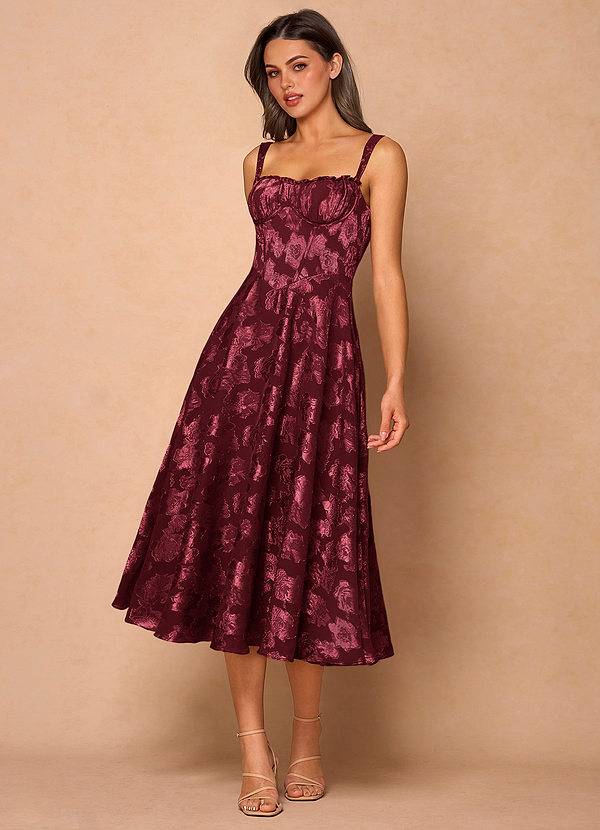 Sylvie Wine Midi Dress image1