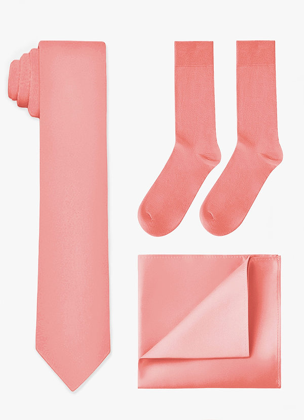 front Matching Skinny Tie & Pocket Square & Socks Set