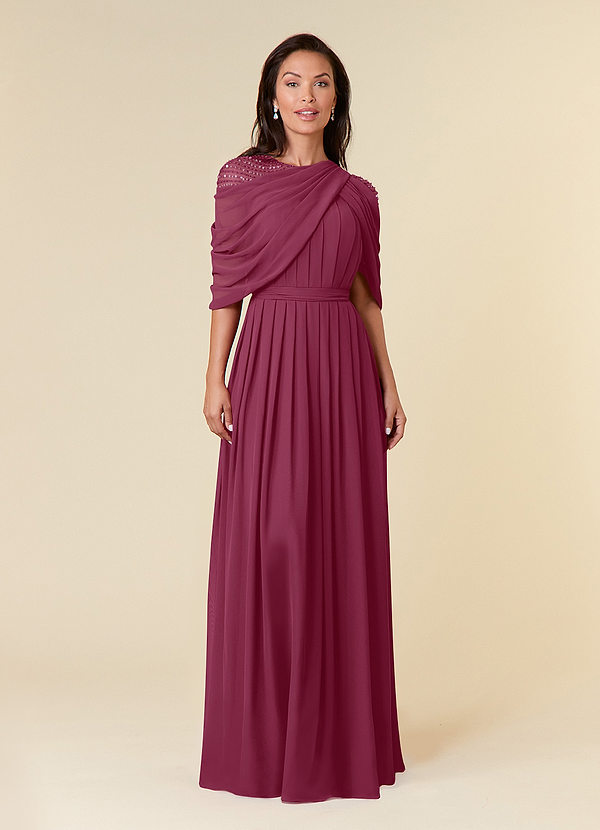 Azazie Olena Mother of the Brides Dresses Mulberry A-Line Sequins Chiffon Dress image1