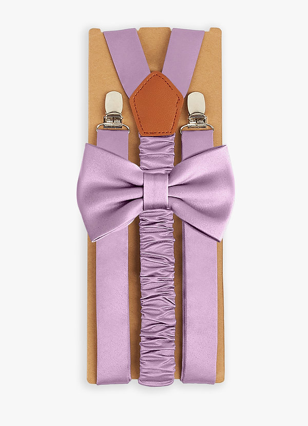 front Passendes Set aus Fliege und Hosenträgern aus mattem Satin