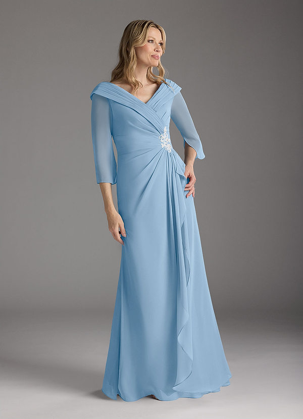 Azazie Jaycee Abiti da Mamma Sposa Abito A-Line in Chiffon Azzurro Polvere image1