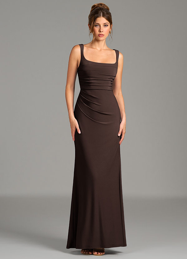 Azazie Agustina Bridesmaid Dresses Ganache Mermaid Corset Premium Stretch Jersey Dress image1