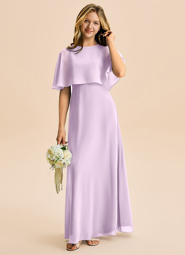 Azazie Maris Junior Jurk van Chiffon met A-Lijn Frosted Lila image1