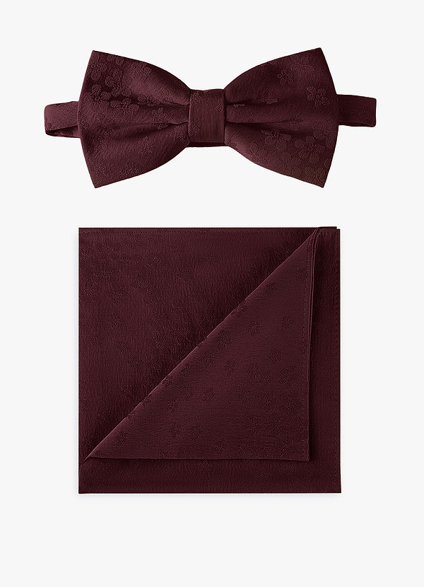 front Jacquard Bow Tie & Pocket Square Set