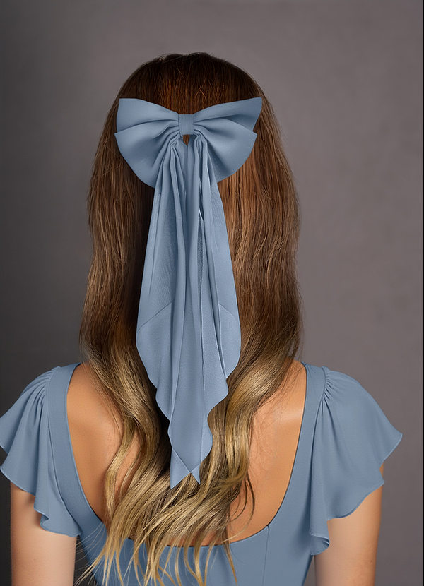 front Matching Color Chiffon Burnout Bow Hair Clip