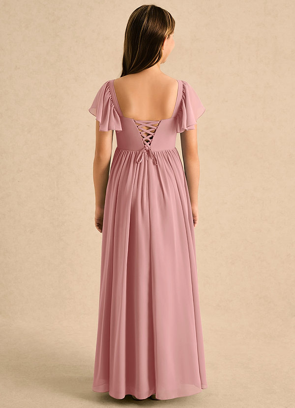 Azazie Patsy Girls Formal Flower Girl Dresses Dusty Rose A-Line Sweetheart Neckline Chiffon Dress image1