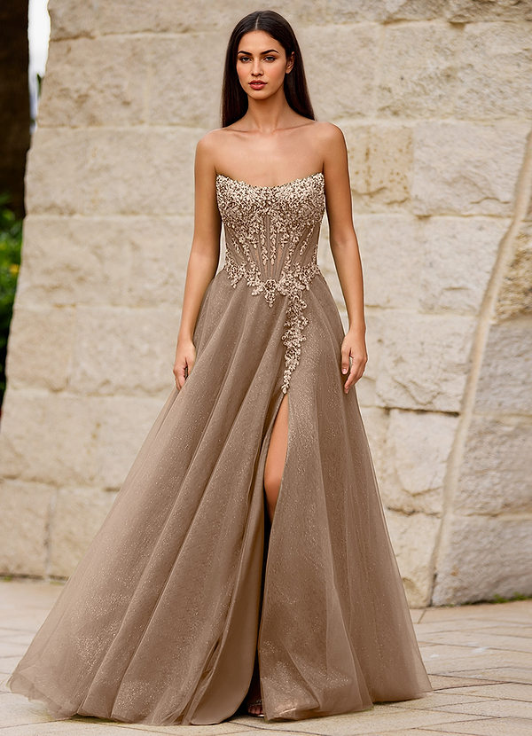 Brilliance Champagner Glitzerndes Ballkleid image1