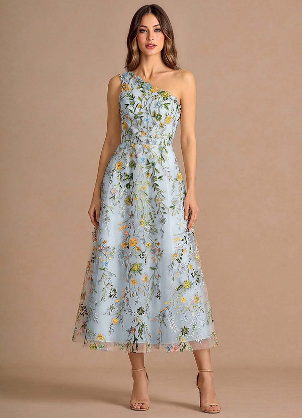 Maribela Sky Blue Midi Dress image1