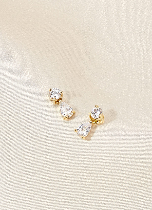 front Boucles d'oreilles pendantes délicates en cristal