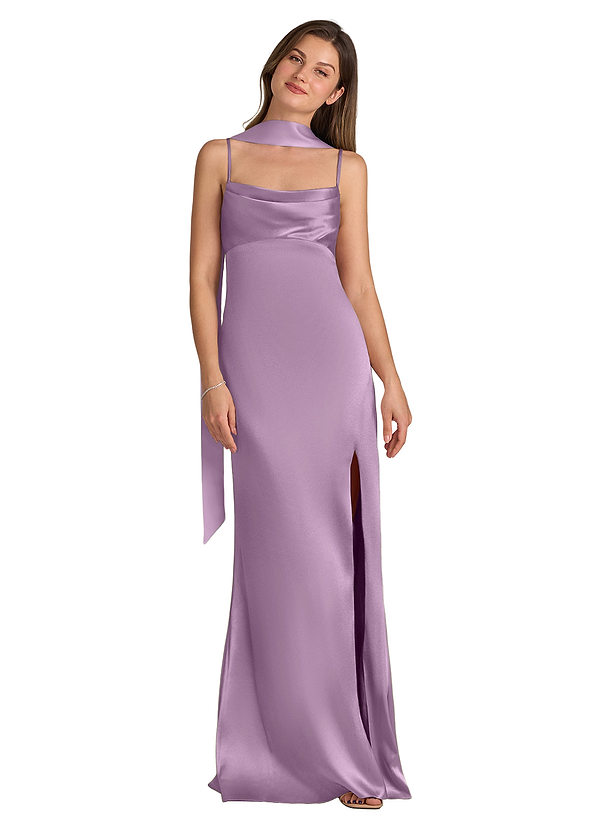 front Azazie Matching Color Matte Satin Scarf