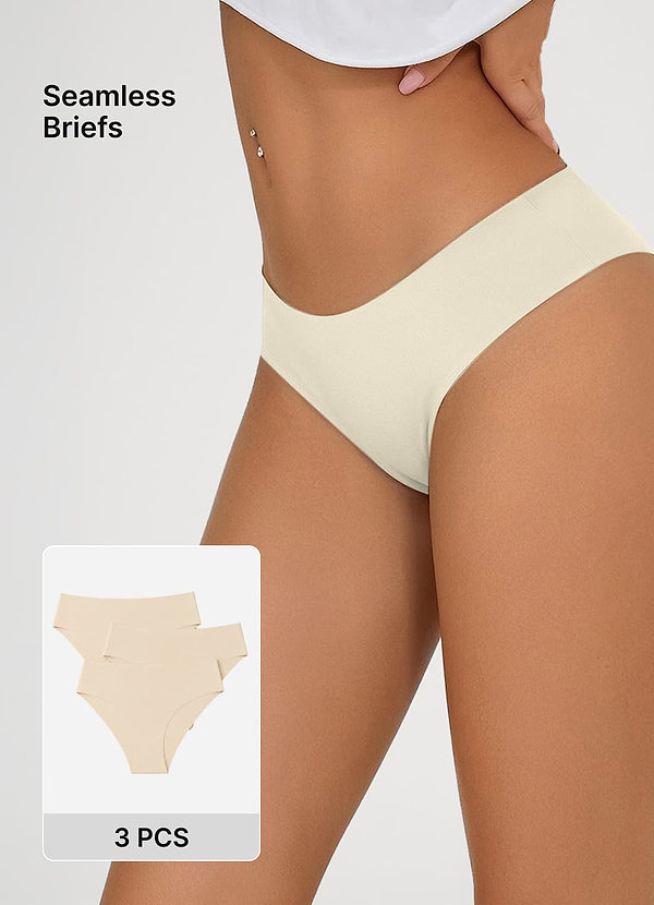 front Low Rise Barely-There Seamless Briefs （3pics）