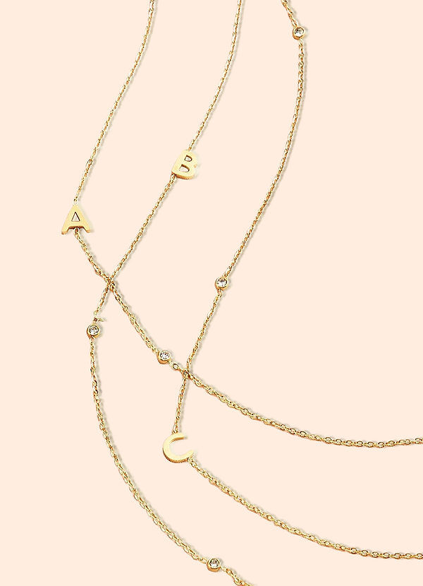 front Sideways Initial Letter Necklace