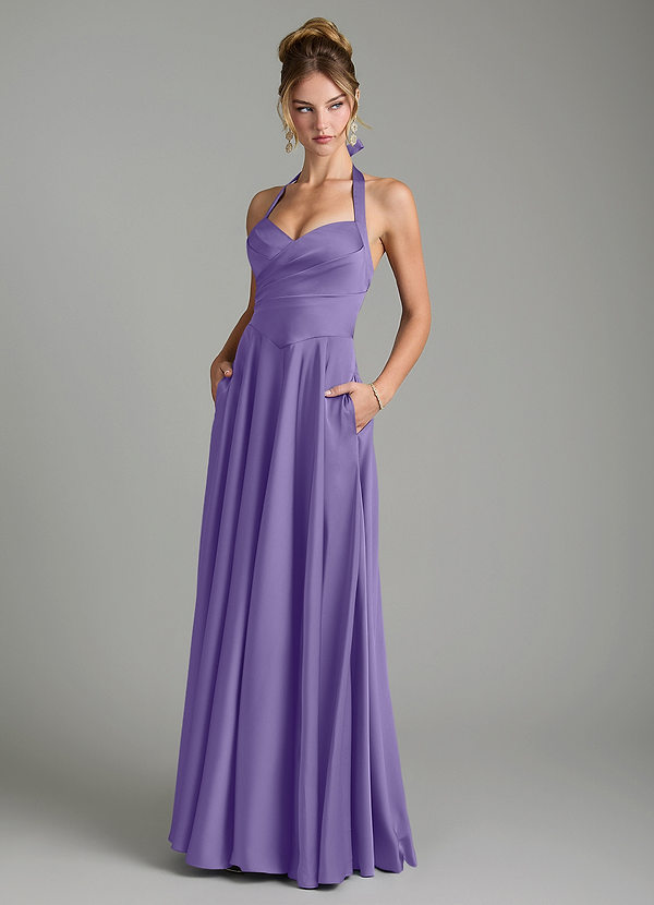 Azazie Tenaya Bridesmaid Dresses Tahiti A-Line Sweetheart Neckline Stretch Satin Dress image1