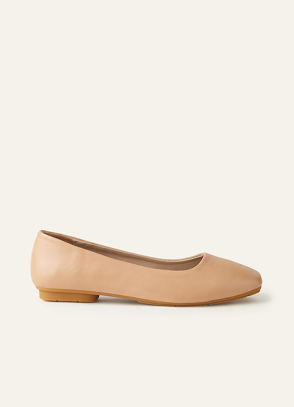 front Multi-Color Square-Toe Ballet Flats