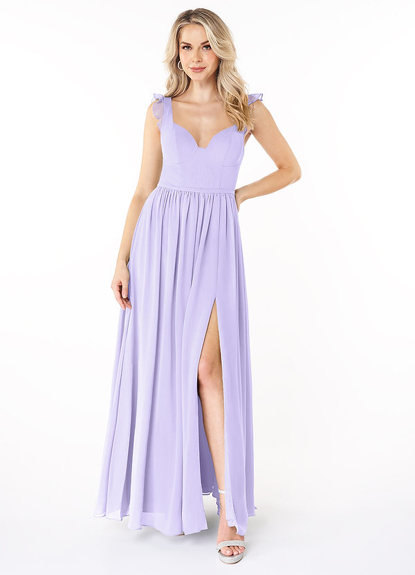 Azazie Stassie Bridesmaid Dresses A-Line Sweetheart Ruched Chiffon Floor-Length Dress image1