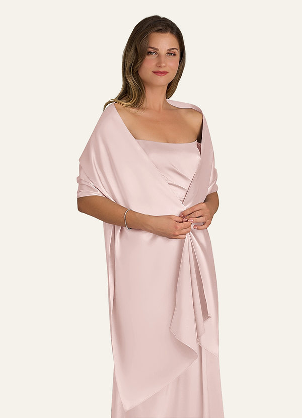 front Azazie Chal De Satén Metalizado En Colores A Juego