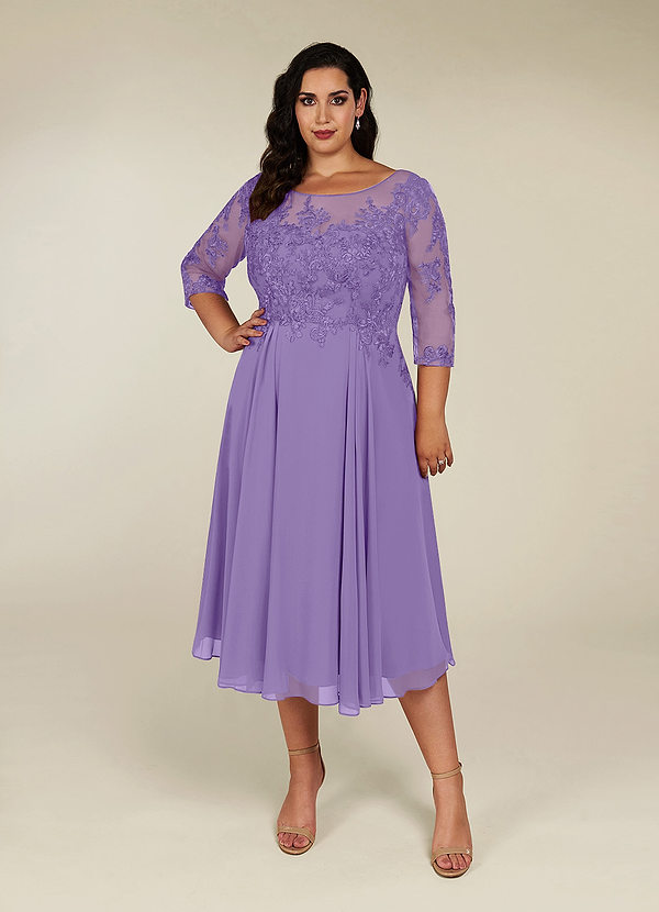 Azazie Marge Mother of the Bride Dresses Tahiti A-Line Scoop Lace Chiffon Dress image1