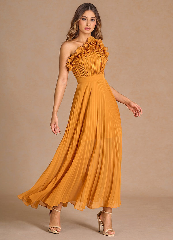 Selma Amber Pleated Maxi Dress image1