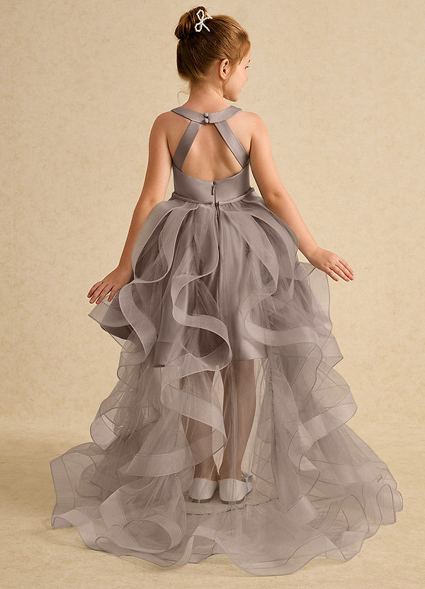 Azazie Julietta Robes de Fillette d'Honneur Robe Princesse en Tulle Convertible Taupe image1
