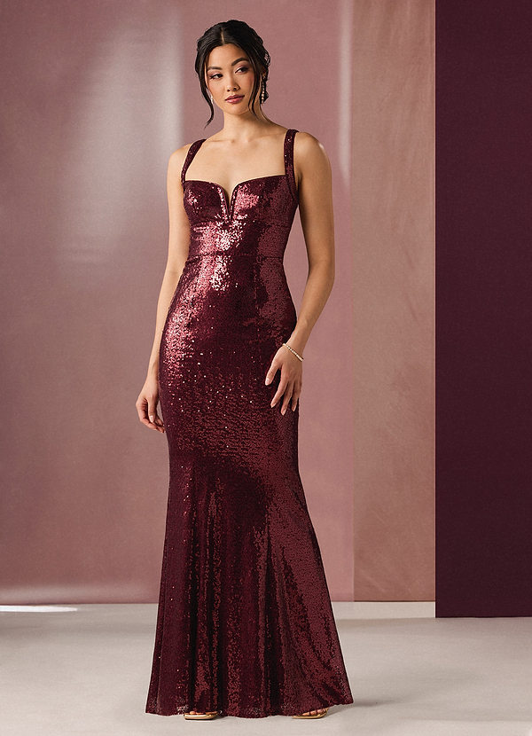 Petra Wine Sequin Gown image1