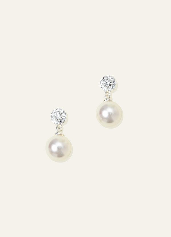 front CZ Pearl Drop Earrings