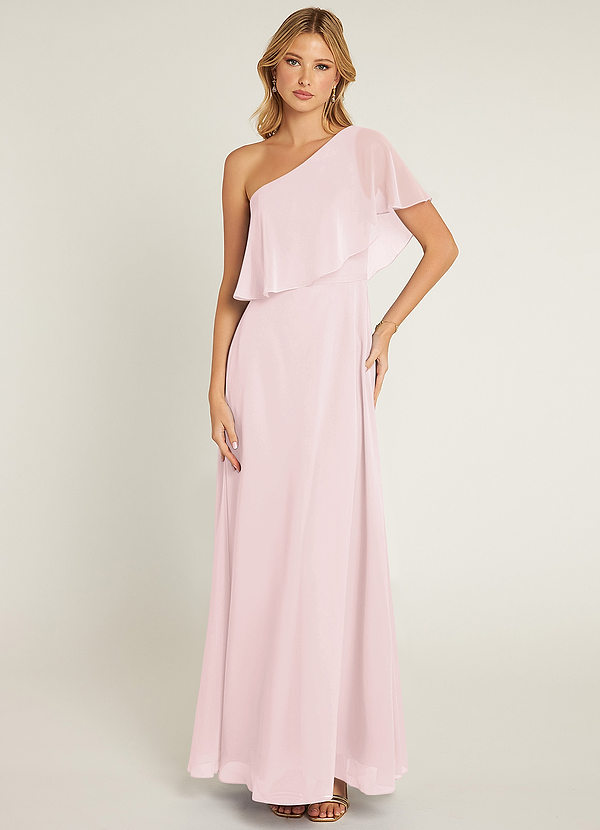 Lizzy A-Line One Shoulder Chiffon Dress