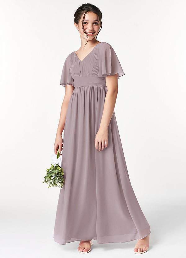 Azazie Temeka Junior Dusk A-Line Pleated Chiffon Dress image1