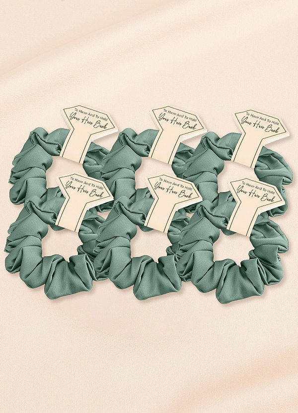 front Vastaavanvärinen Kuusiosainen Morsiusneito Stretch Satin Normaalikokoinen Scrunchie-Setti