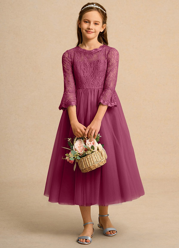 Azazie Lamb Girl Abiti da Ragazza di Fiori Abito Principessa in Pizzo Gelso image1