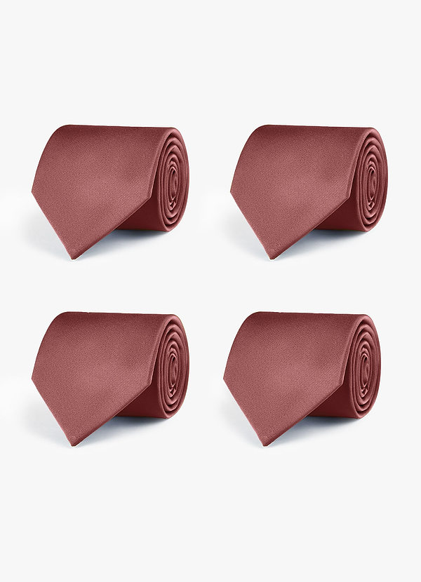 front Stretch Satin Matching Groomsmen Tie Set – 4 Pieces
