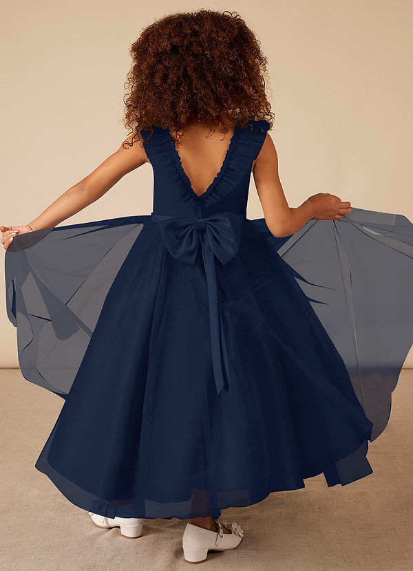 Girls Navy London Floral Bow Boxy by Azarhia main image 0