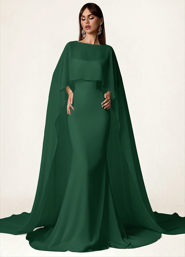 front Azazie Matching Color Chiffon Cape