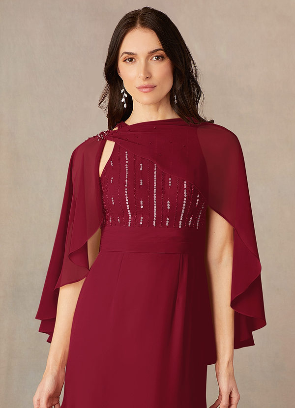 front Azazie Bijpassende Kleur Chiffon Asymmetrische Omslag