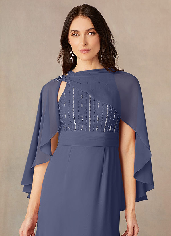 front Azazie Matching Color Chiffon Asymmetrical Wrap