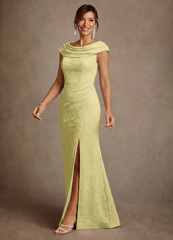 Azazie Irvine Suknie dla Matki Panny Młodej Linia A Pofałdowany Kwiatowe wypalenie Długość podłogi Sukienka image1