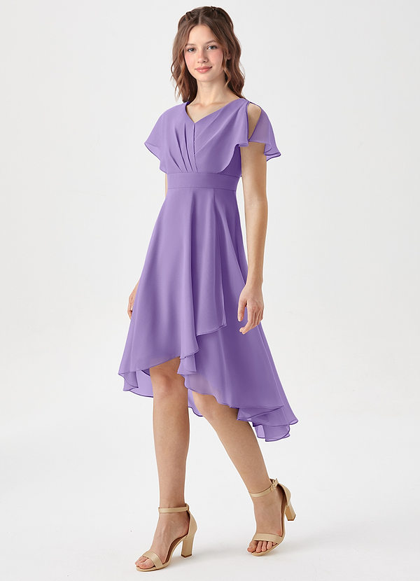 Azazie Graciela Junior Tahiti A-Line Pleated Chiffon Dress image1
