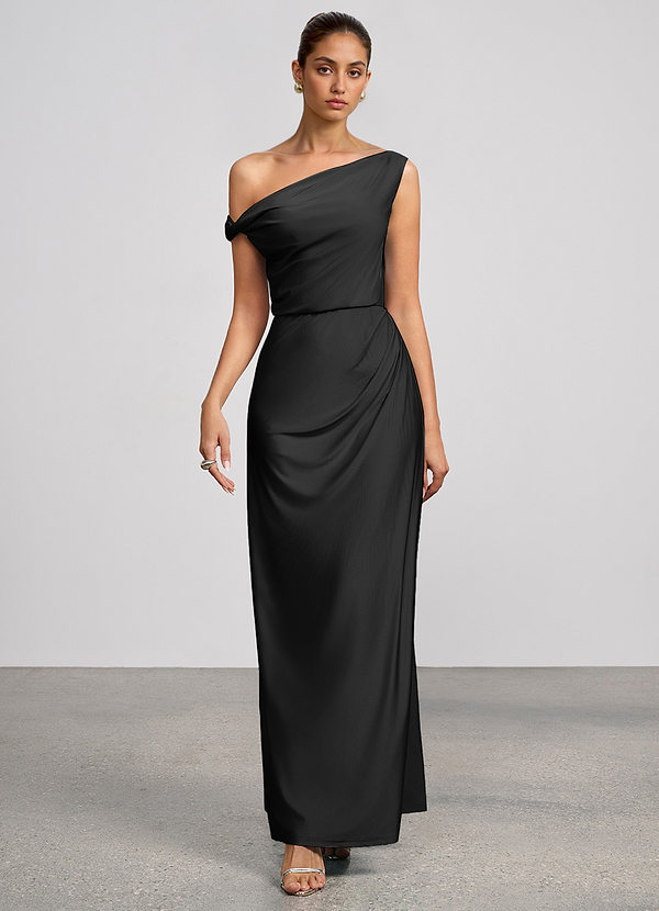 Elowen Black Stretch Knit Maxi Dress image1