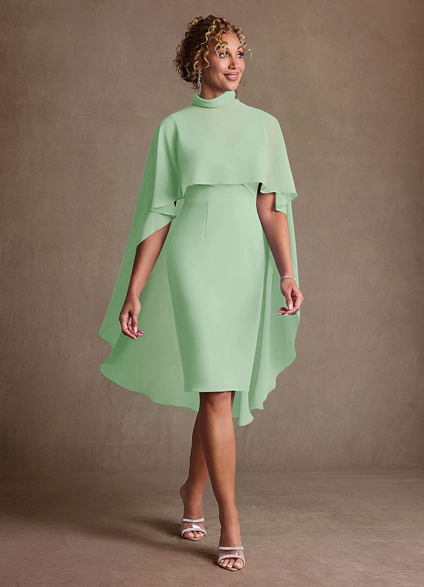 Azazie Irna Suknie dla Matki Panny Młodej Kolumna Szyfon Długość do kolan Sukienka image1