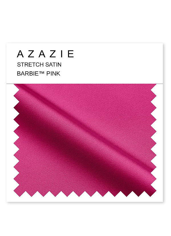 front Azazie Barbie™ Pink Stretch Satin Muster