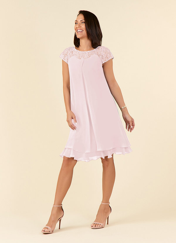 Azazie Tess Mother of the Brides Dresses Blushing Pink Empire Sequins Chiffon Dress image1