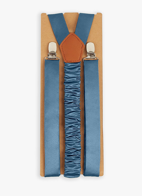 front Matching Color Matte Satin Suspenders