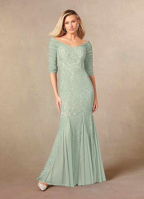 Azazie Antonette Mother of the Bride Dresses Mermaid Lace Floor-Length Dress image1