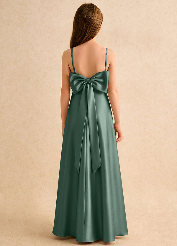 Azazie Joella Girls Formal Klänningar för brudeflicka Klä A-Line i Stretch Satin Plisserad image1