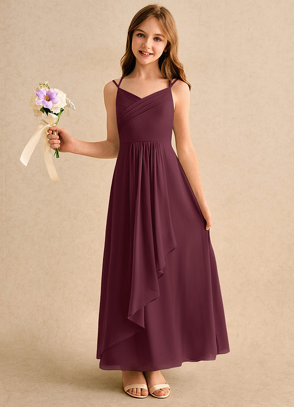 Azazie Zaida Girls Formal Blommflicksklänningar Klänning A-Line i Chiffong Plisserad image1