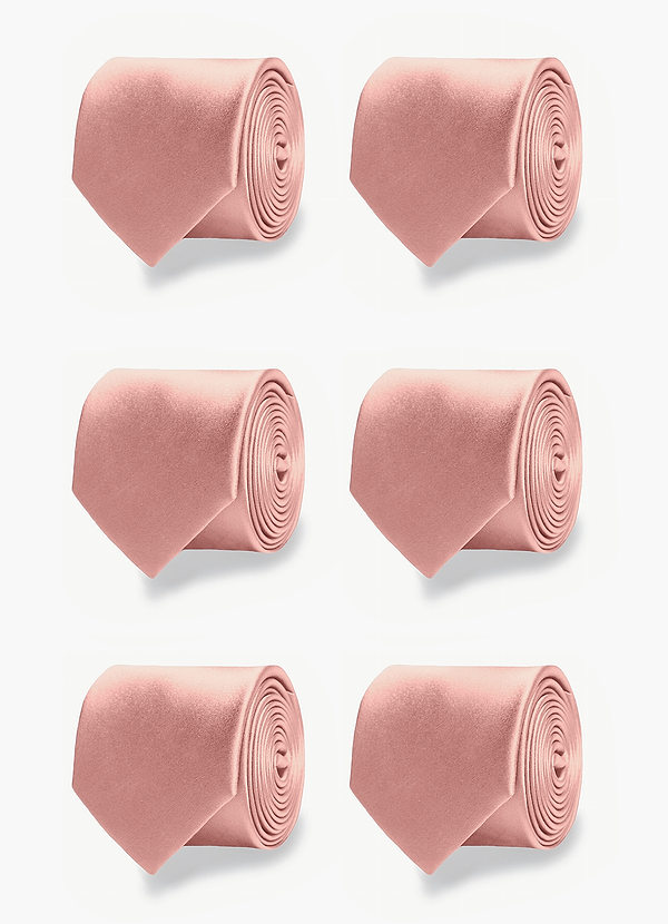 front Matte Satin Matching Groomsmen Tie Set – 6 Pieces