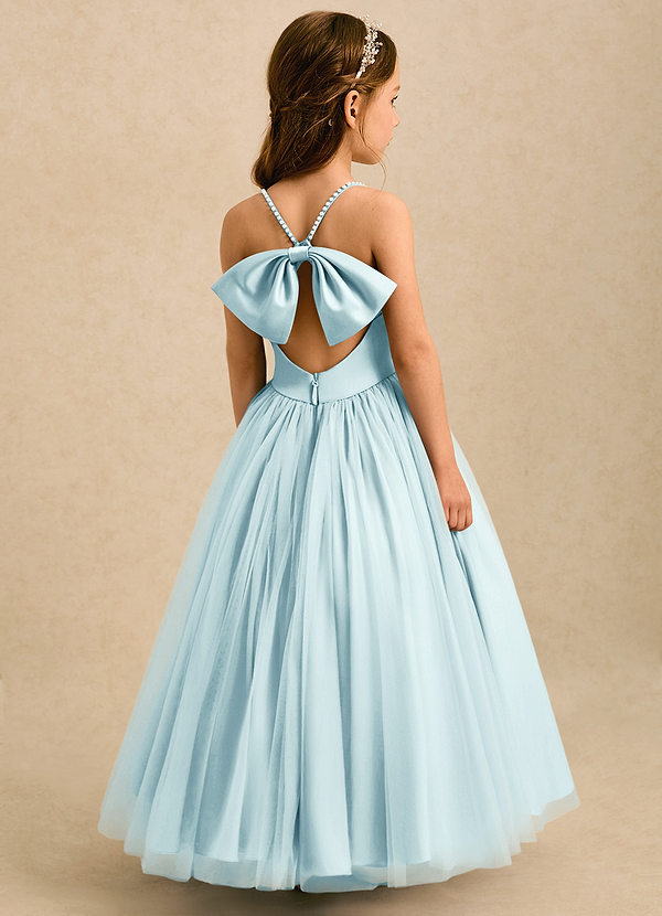 Aurora Flower Girl Dresses Sea Glass A-Line Bow Tulle Dress image1