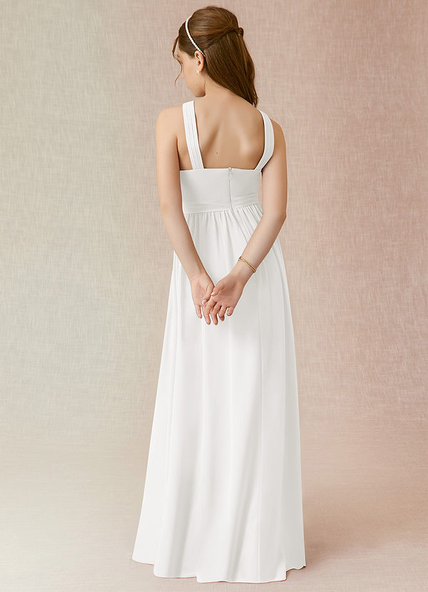 Azazie Jiya A-Line Pleated Chiffon Floor-Length Junior Bridesmaid Dress image2
